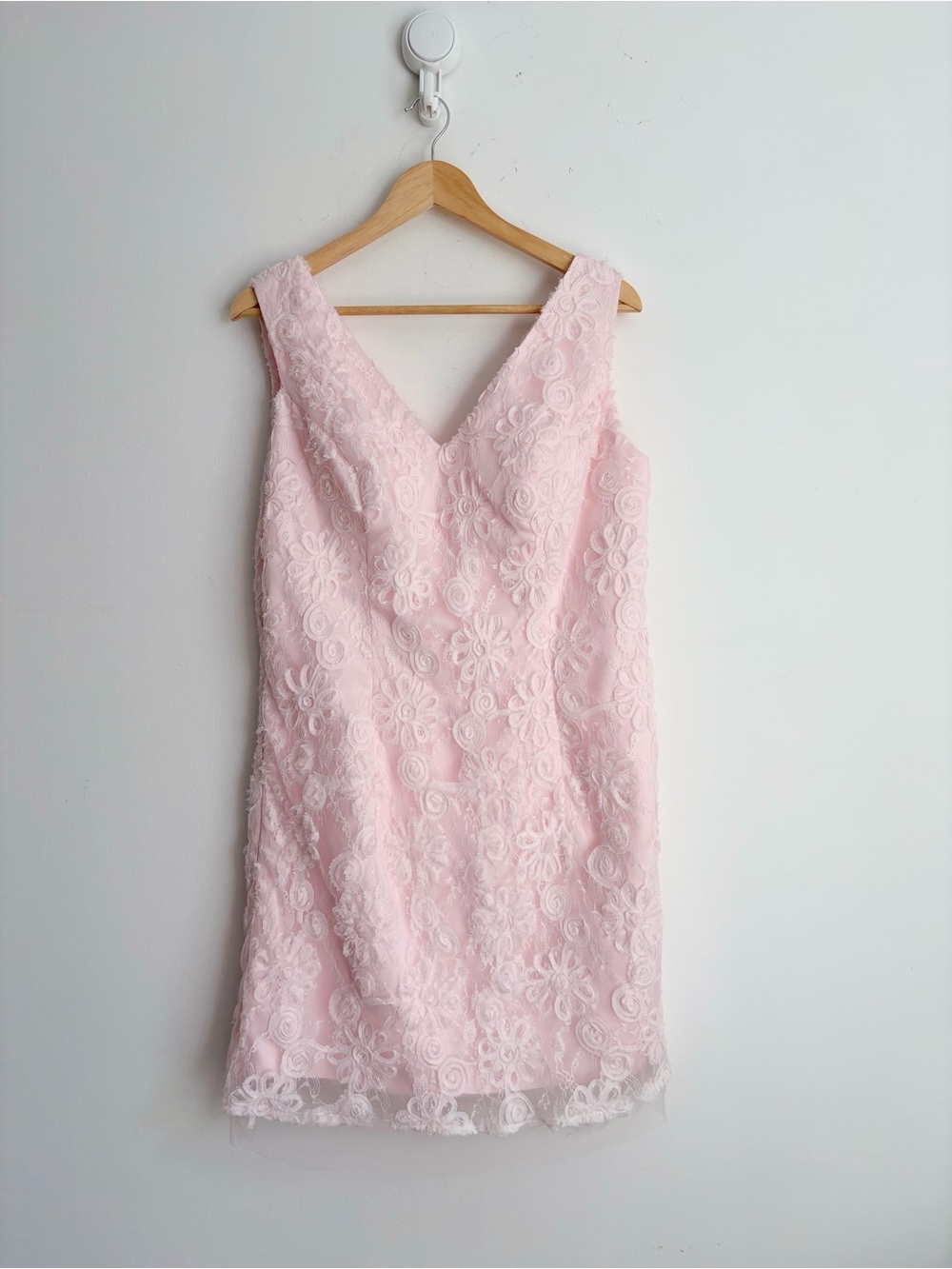 Y2K Baby Pink Floral Lace Appliqué Coquette Softgirl Party Mini Dress M